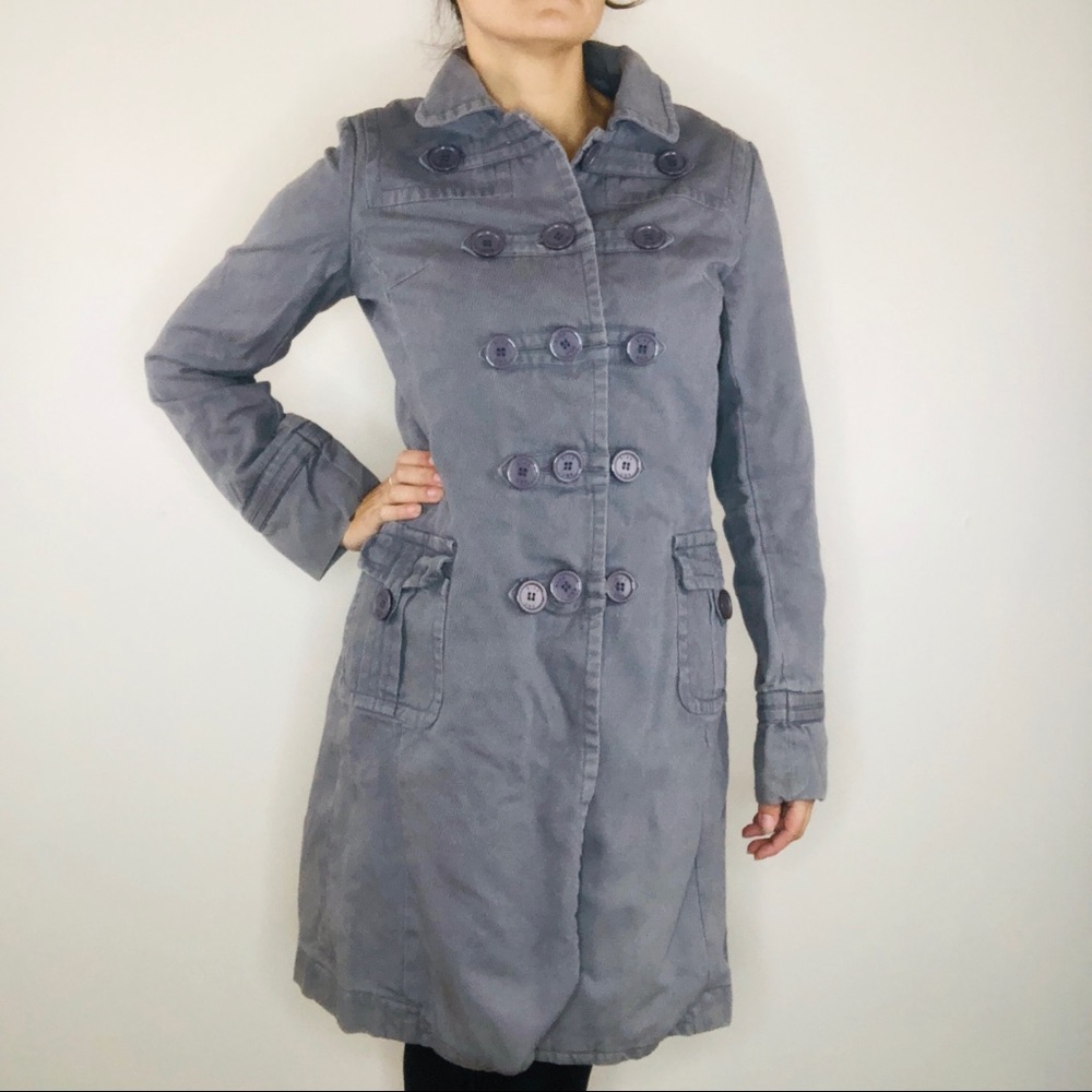 Bizz gray coat, large, military style.